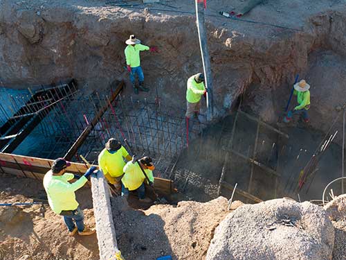 Hillside Retaining Wall Foundation